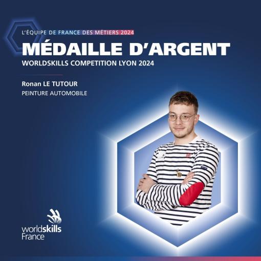 Médaille d'argent pour Ronan LE TUTOUR aux Worldskills 2024 de Lyon