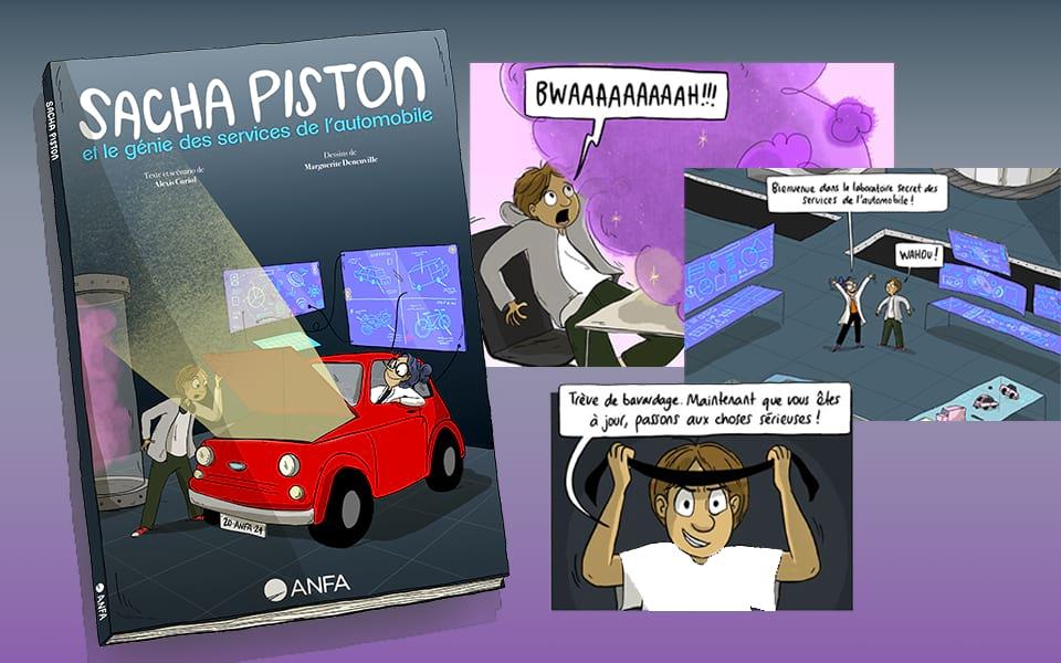 La BD Sacha Piston - Métiers des services de l'automobile